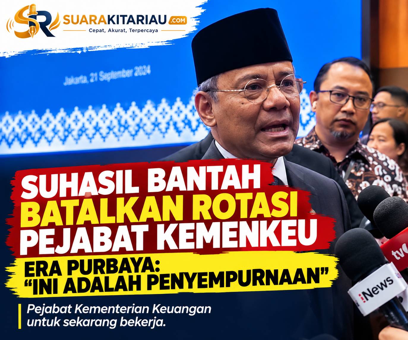 Suahasil Bantah Batalkan Rotasi Pejabat Kemenkeu Era Purbaya