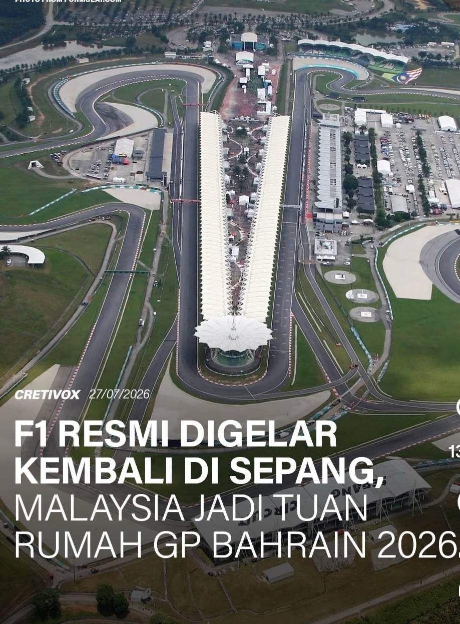 Formula 1/F1 menggelar Balapan lagi di Sircuit International Sepang setelah Hampir 1 decade menghilang